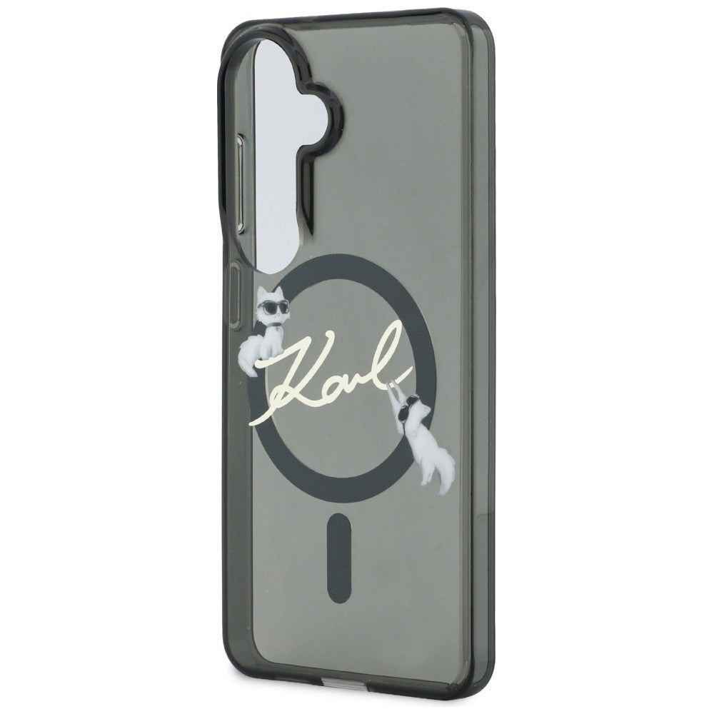MagSafe Case for Samsung Galaxy S26 S942, Karl Lagerfeld, IML Choupette Karl Script Logo, Black