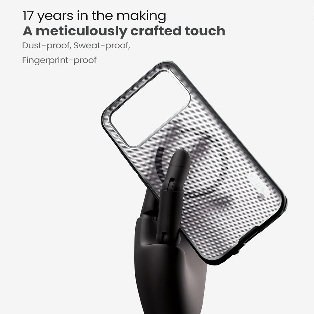 Θήκη MagSafe για Xiaomi Poco F8 Ultra, Nillkin, Super Shield Pro, Μαύρη Διαφανής Σατινέ