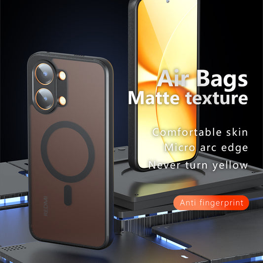 Θήκη MagSafe για Xiaomi Poco X8 Pro Max, Techsuit, PureFrost, Μαύρο Σατινέ
