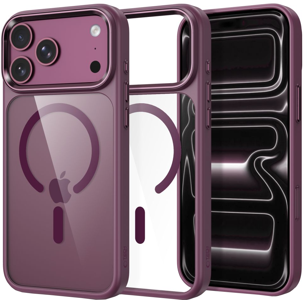 Θήκη για Apple iPhone 18 Pro / 17 Pro, Tech-Protect, Magmat CC, Διαφανές Βυσσινί