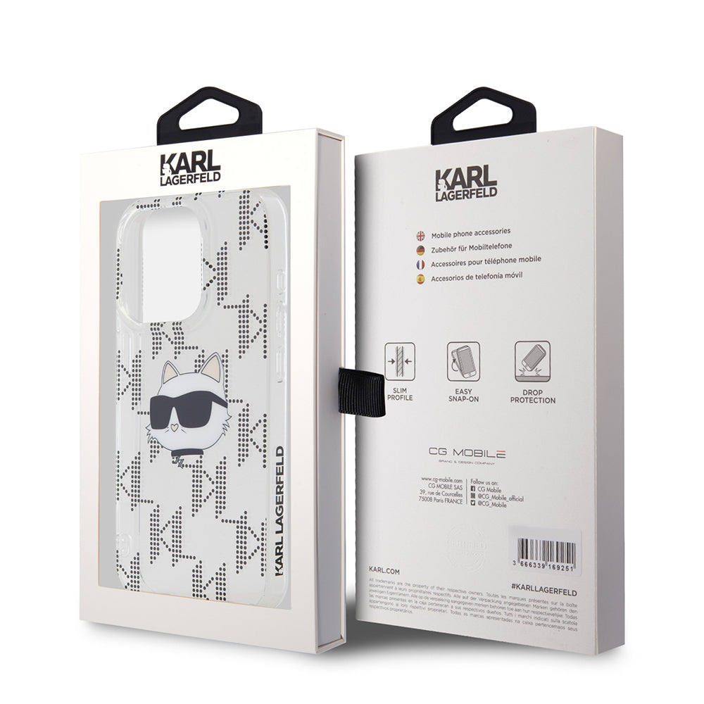 Θήκη για Apple iPhone 15 Pro, Karl Lagerfeld, IML Electroplated Choupette Head, Διάφανη
