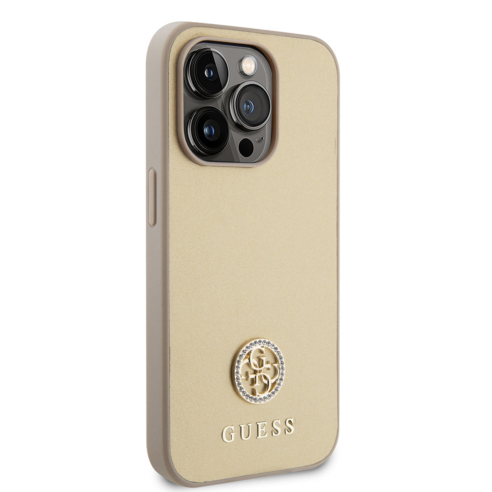 Θήκη για Apple iPhone 15 Pro Max, Guess, 4G Strass Metal Logo, Χρυσή