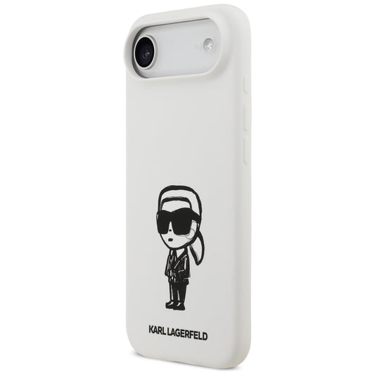 Θήκη για Apple iPhone 17 Air, Karl Lagerfeld, Sketch and Logo Karl, Λευκή