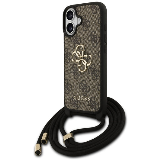 Θήκη για Apple iPhone 17, Guess, 4G CBDY Big Logo with Cord Strap, Καφέ