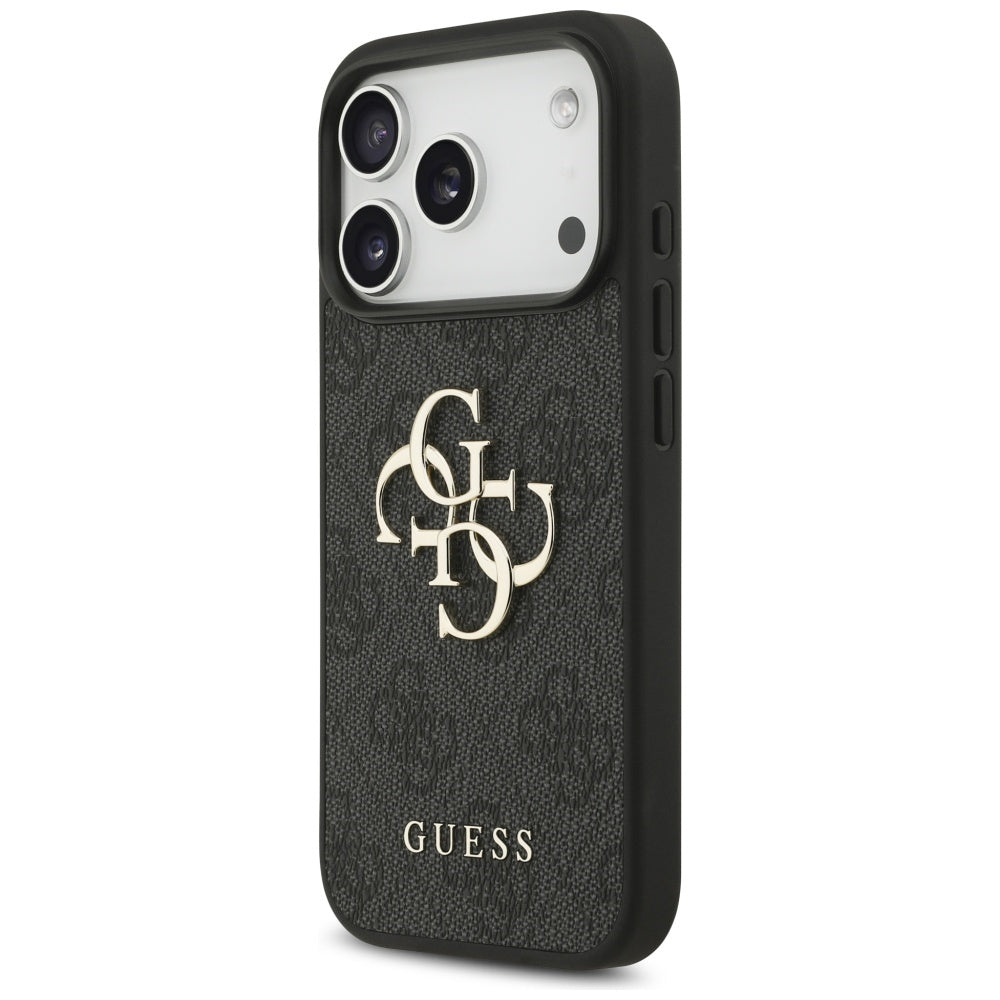 Θήκη για Apple iPhone 17 Pro, Guess, 4G Classic Logo με Λουράκι, Μαύρη