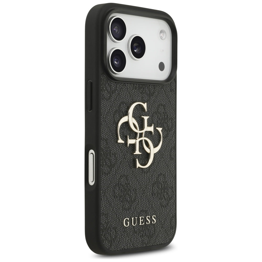Θήκη για Apple iPhone 17 Pro, Guess, 4G Classic Logo με Λουράκι, Μαύρη