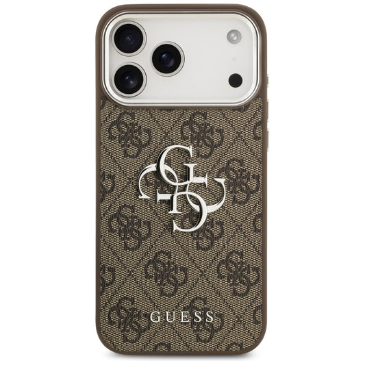 Case for Apple iPhone 17 Pro Max, Guess, Big 4G Logo Classic, Silver Brown