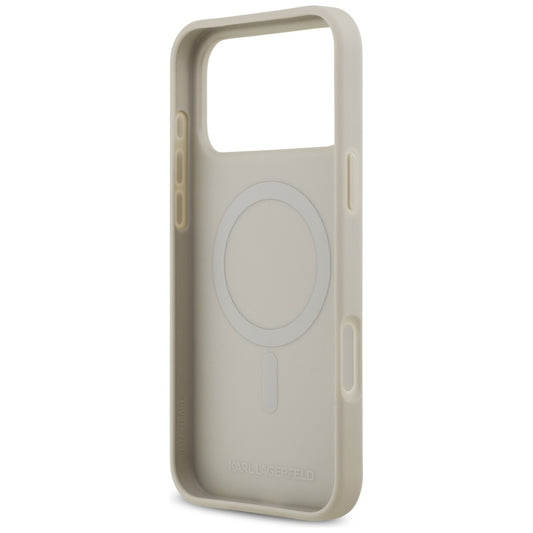 Θήκη για Apple iPhone 17 Pro Max, Karl Lagerfeld, Grained Pattern Logo, Γκρι