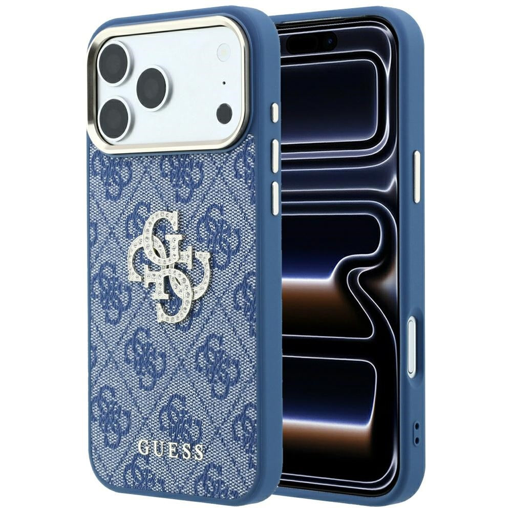 Θήκη για Apple iPhone 18 Pro / 17 Pro, Guess, 4G Big Strass Logo, Μπλε