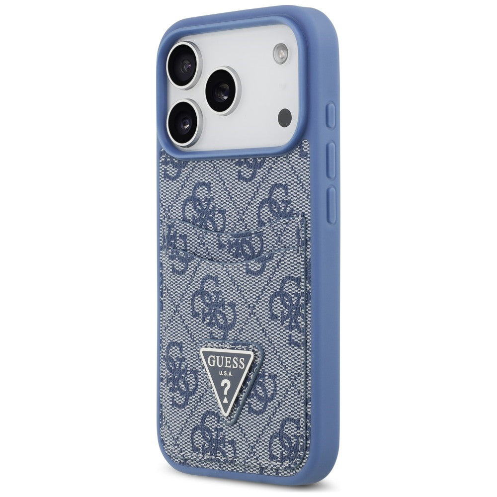Case for Apple iPhone 18 Pro / 17 Pro, Guess, 4G Double Card Triangle, Blue