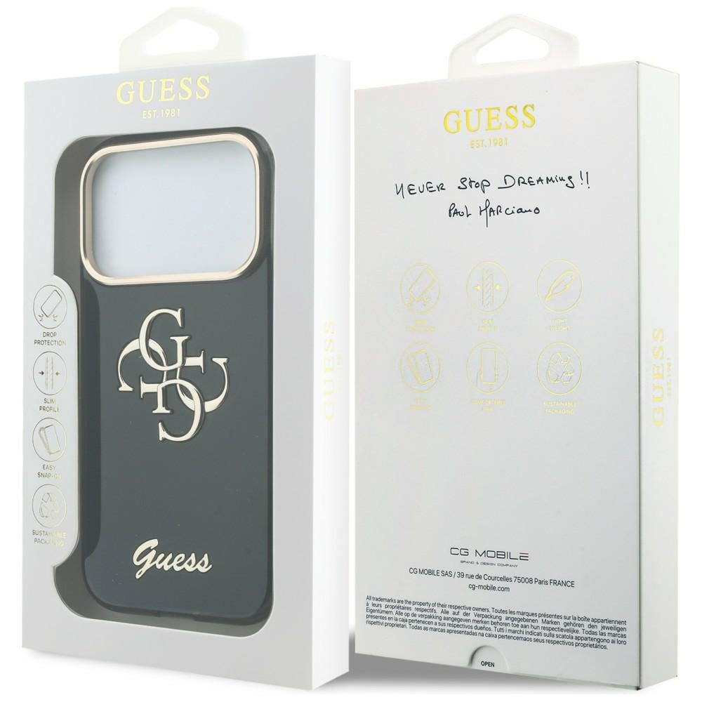 Θήκη για Apple iPhone 18 Pro / 17 Pro, Guess, IML 4G Metal Script, Μαύρη