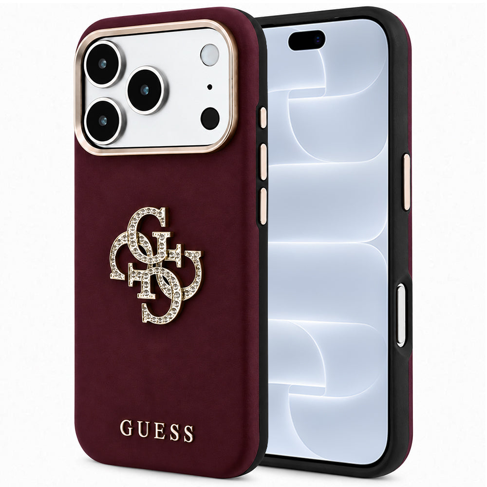 Θήκη για Apple iPhone 18 Pro / 17 Pro, Guess, Smooth Big Strass Logo, Βυσσινί