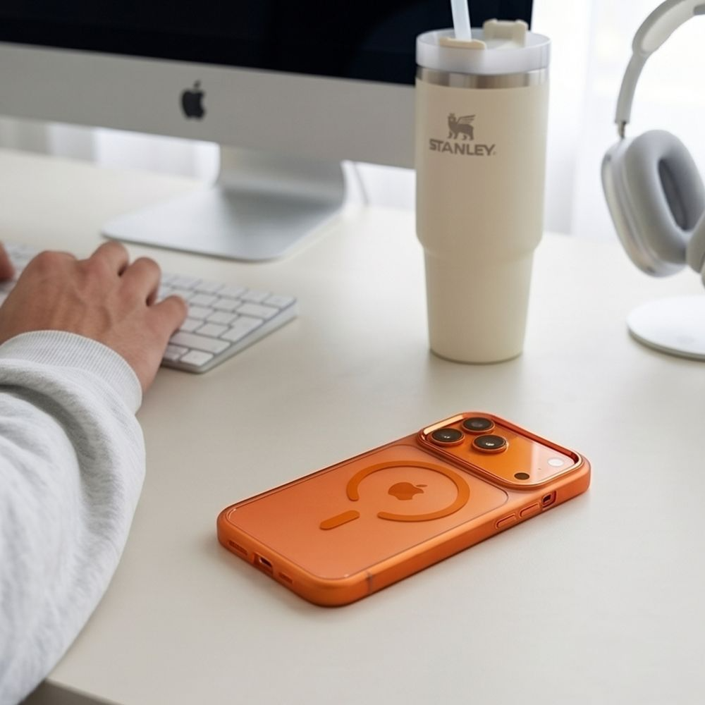 Θήκη για Apple iPhone 18 Pro / 17 Pro, Tech-Protect, Magmat CC, Πορτοκαλί Διαφανής