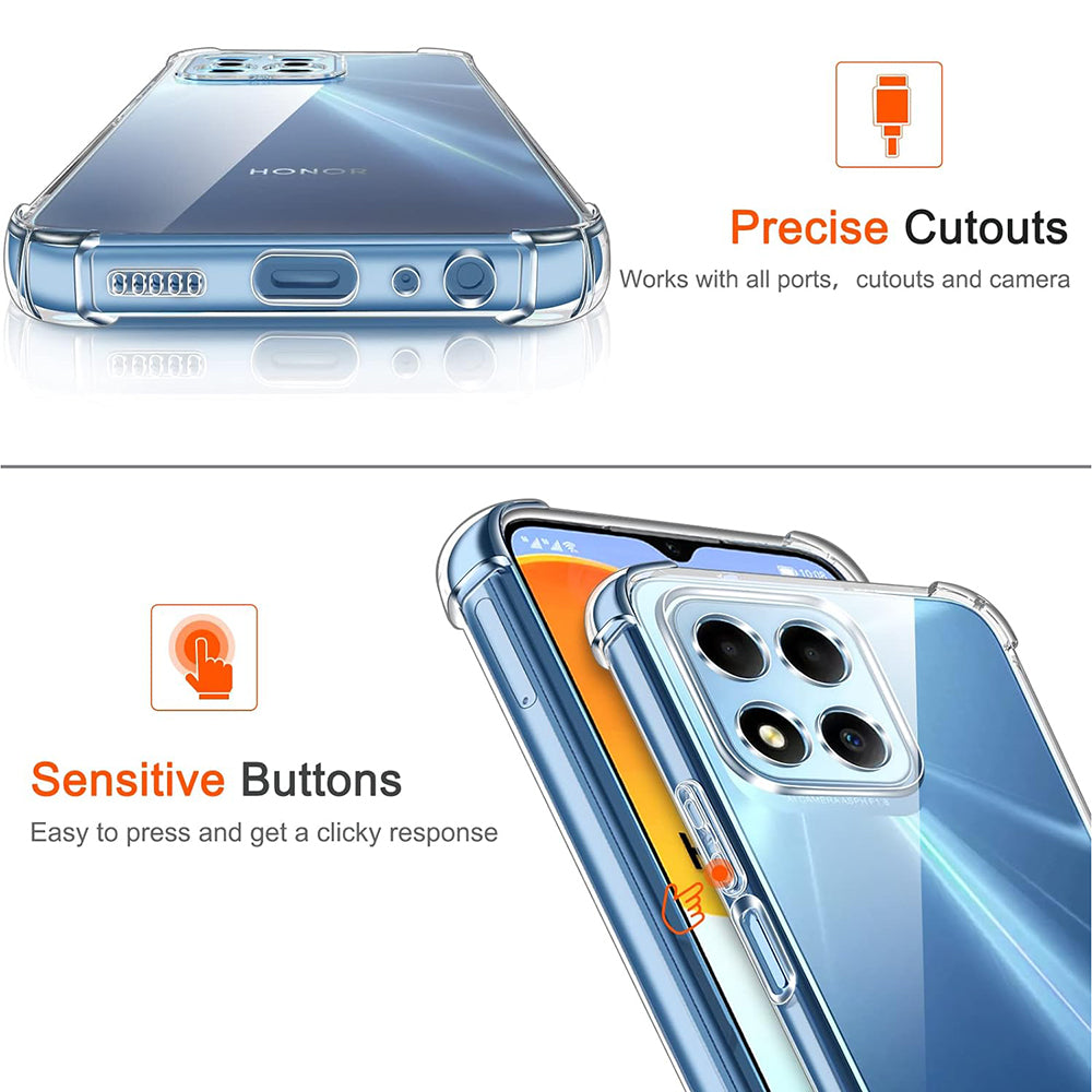 Θήκη για Honor 70 Lite / X6 / X8 5G, Techsuit, Ανθεκτική σε Κρούσεις Διαφανής, Διάφανη