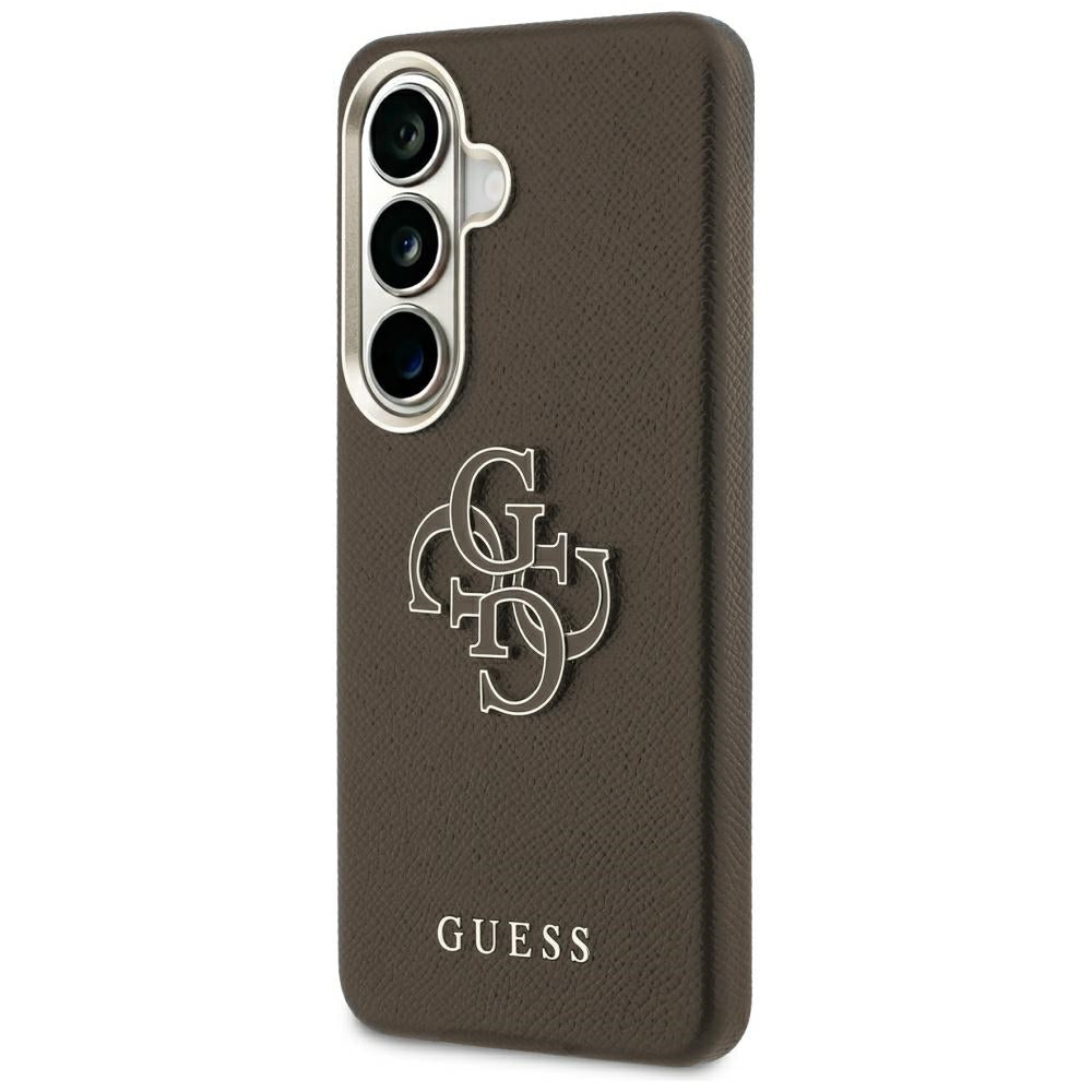Case for Samsung Galaxy S26 S942, Guess, 4G Grained Big and Classic Logo, Brown