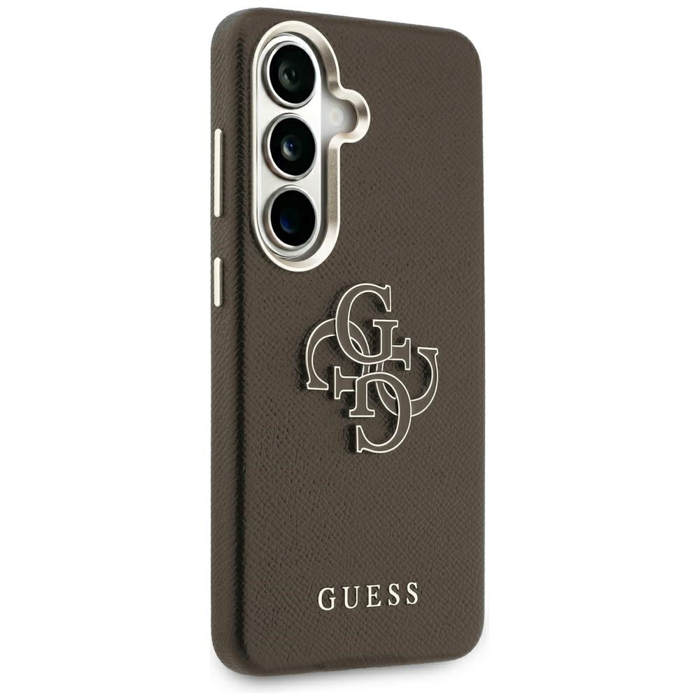 Case for Samsung Galaxy S26 S942, Guess, 4G Grained Big and Classic Logo, Brown