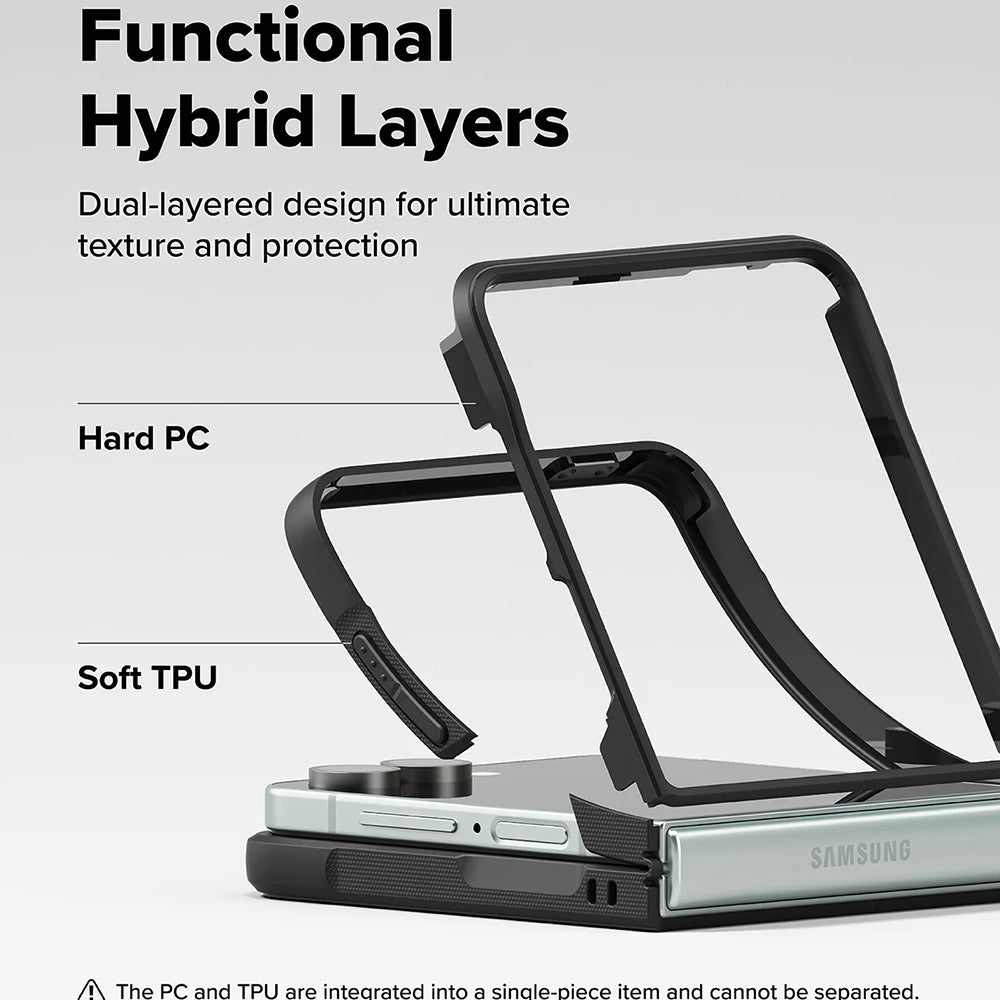 Case for Samsung Galaxy Z Flip7 F766, Ringke, Onyx, Black