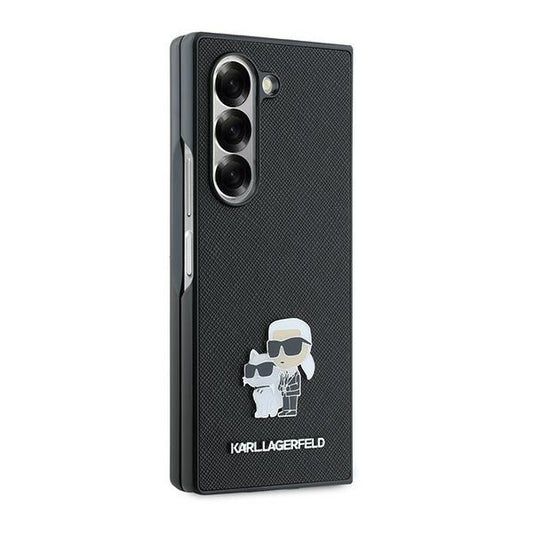 Θήκη για Samsung Galaxy Z Fold6 F956, Karl Lagerfeld, Saffiano Karl & Choupette Metal, Μαύρη