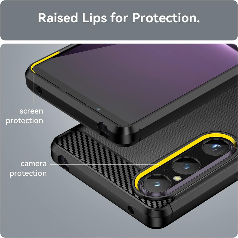Θήκη για Sony Xperia 1 V, Techsuit, Carbon, Μαύρο