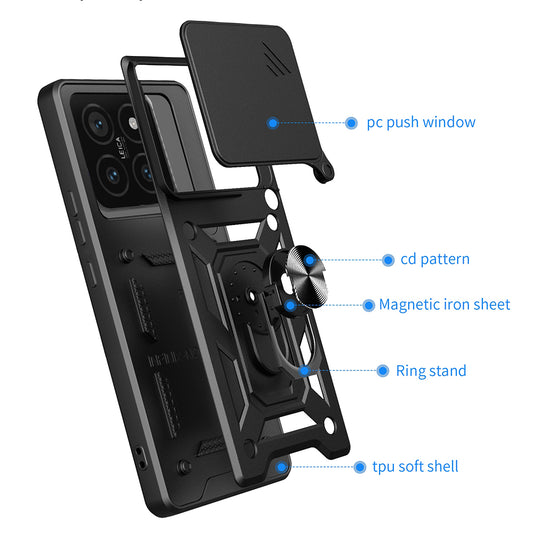 Θήκη για Xiaomi 14T Pro, Techsuit, CamShield, Μαύρο