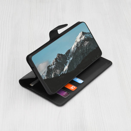 Θήκη για Xiaomi Redmi 9C NFC / 9C, Techsuit, Δερμάτινο Φύλλο, Μαύρο