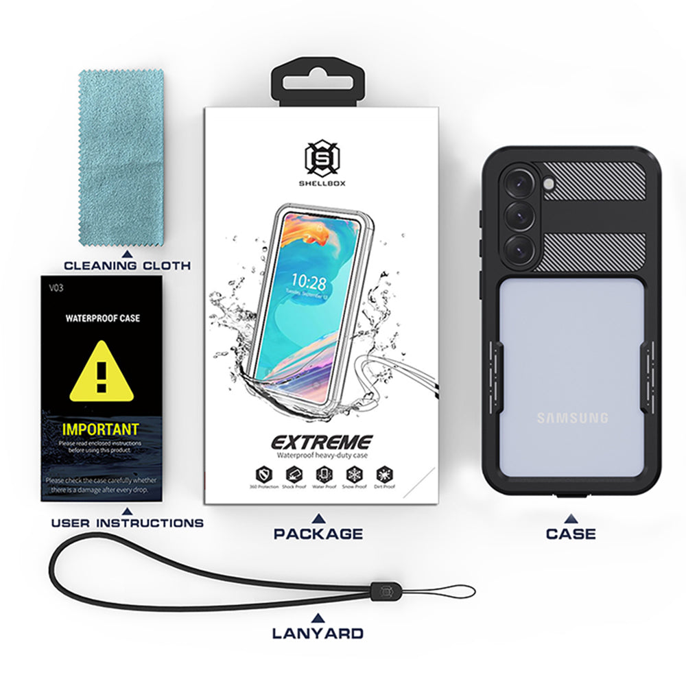 Αδιάβροχη Θήκη για Samsung Galaxy S23+ S916, ShellBox, Μαύρη