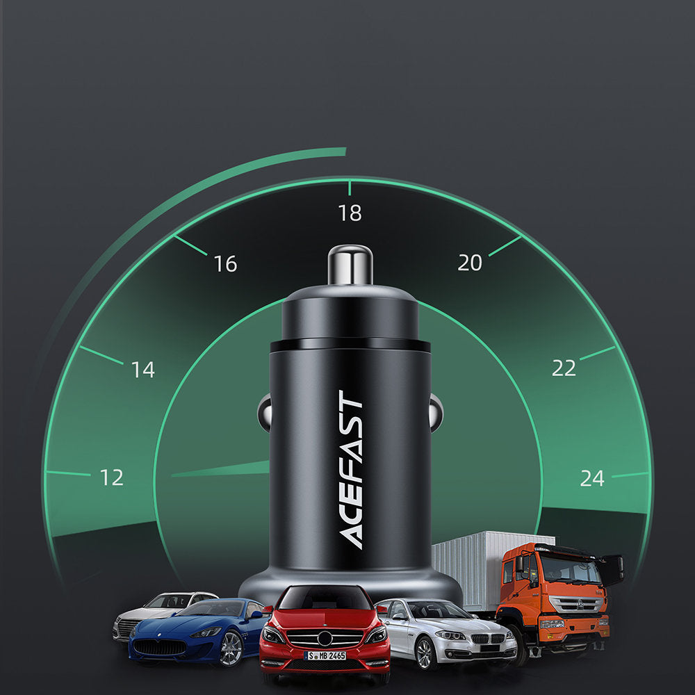 Φορτιστής Αυτοκινήτου Acefast B1, 38W, 3A, 1 x USB-A - 1 x USB-C, Μαύρος