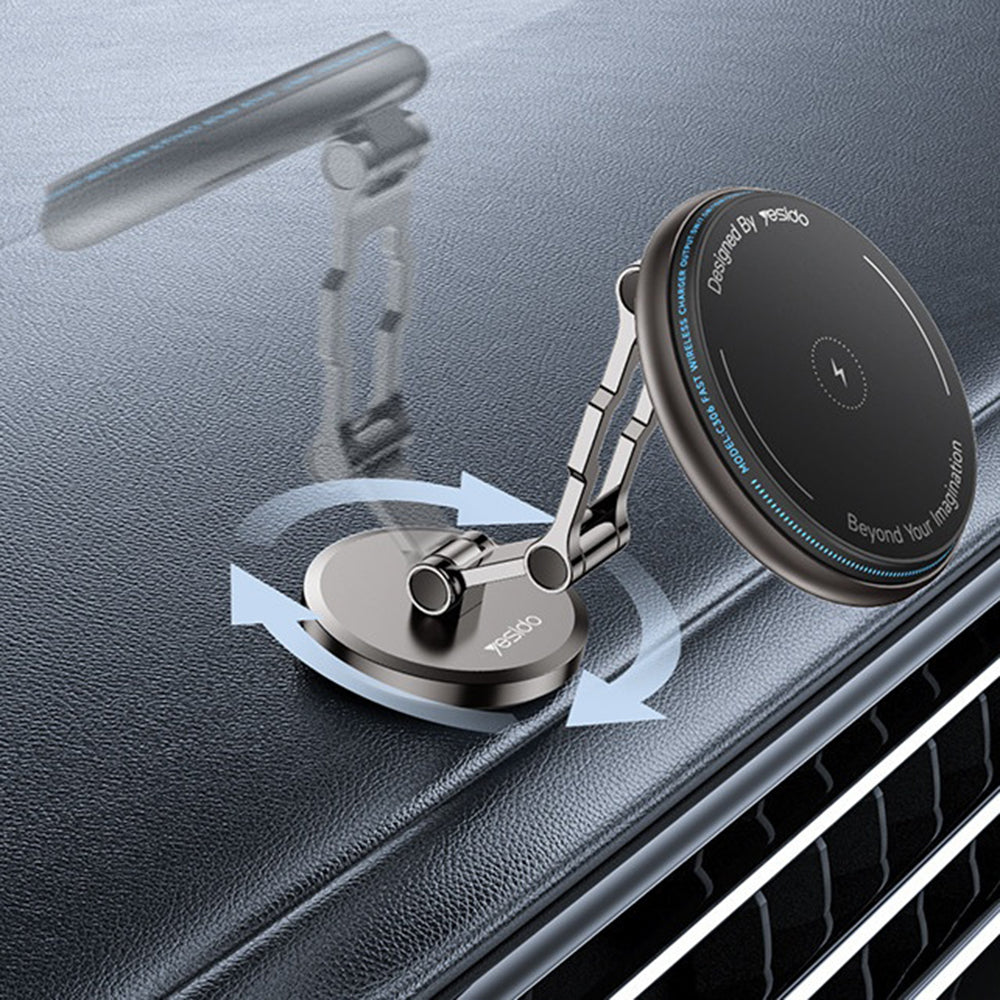 Ασύρματος Φορτιστής Αυτοκινήτου Yesido C306, 15W, 1.67A, Μαύρο