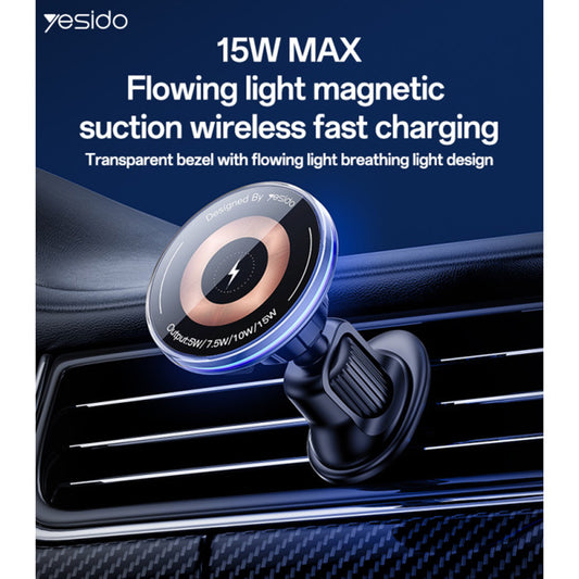 Ασύρματος Φορτιστής Αυτοκινήτου Yesido C308, 15W, 1.67A, Μαύρο