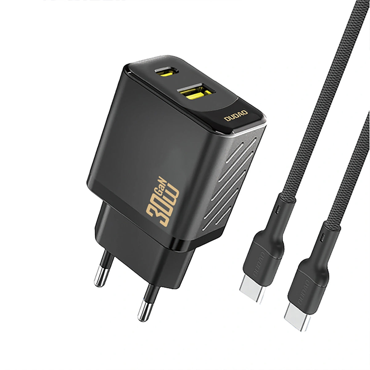 Φορτιστής Δικτύου με Καλώδιο USB-C Dudao A27TCEU, 30W, 1 x USB-A - 1 x USB-C, Μαύρο