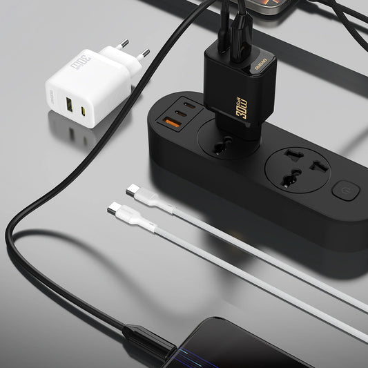 Φορτιστής Δικτύου με Καλώδιο USB-C Dudao A27TCEU, 30W, 1 x USB-A - 1 x USB-C, Λευκό