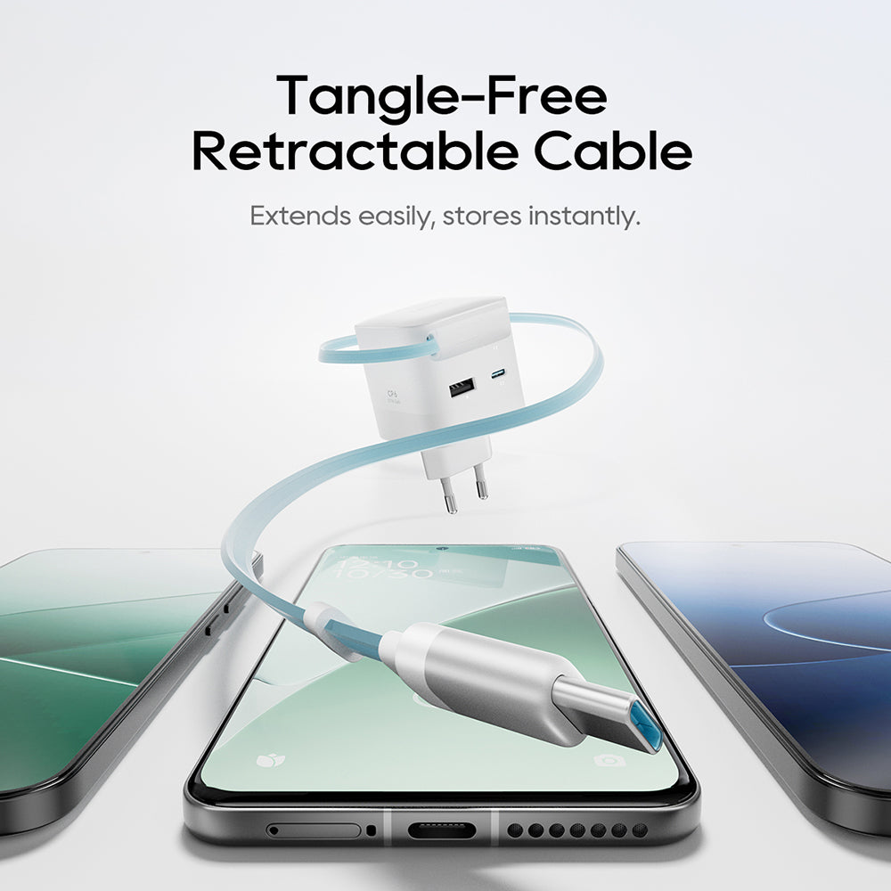 Φορτιστής Δικτύου με Καλώδιο USB-C Cuktech, 67W, 3.25A, 1 x USB-A - 1 x USB-C, Λευκός CUKA653WEUWT