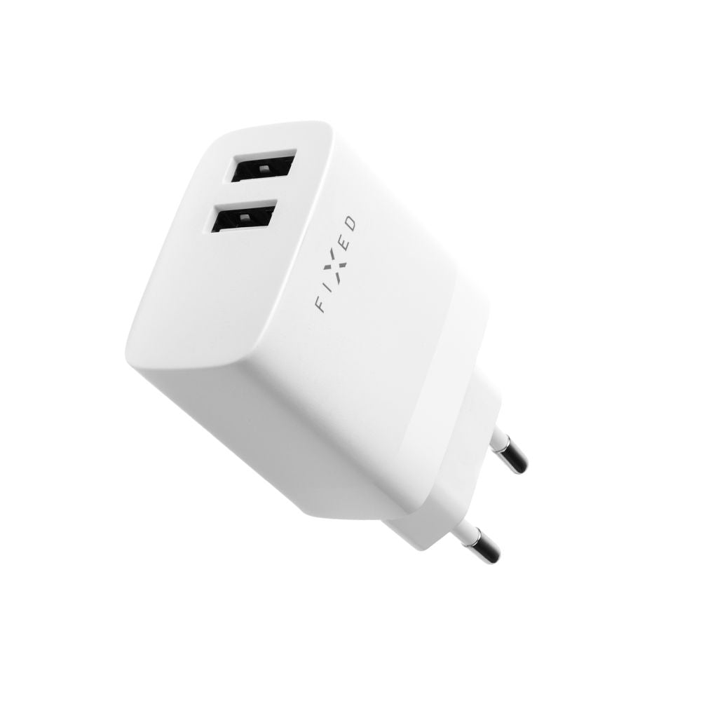 Φορτιστής Δικτύου με Καλώδιο USB-C Fixed, 17W, 3A, 2 x USB-A, Λευκό