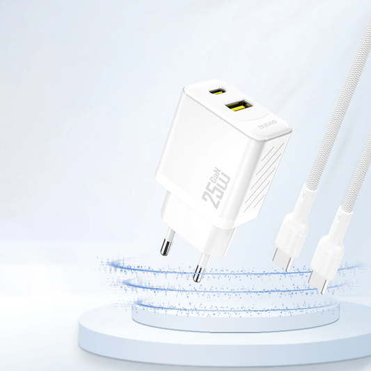 Φορτιστής Δικτύου Dudao A26T, 25W, 3A, 1 x USB-A - 1 x USB-C, Λευκό