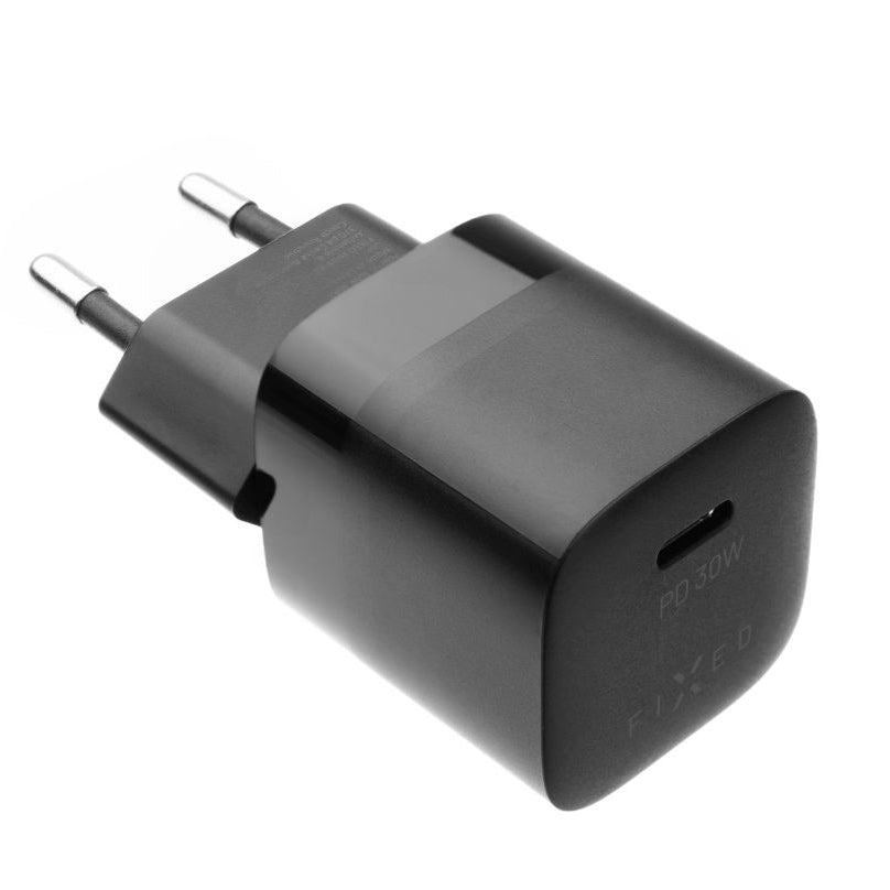 Fixed Mini Network Charger, 30W, 3A, 1 x USB-C, Black
