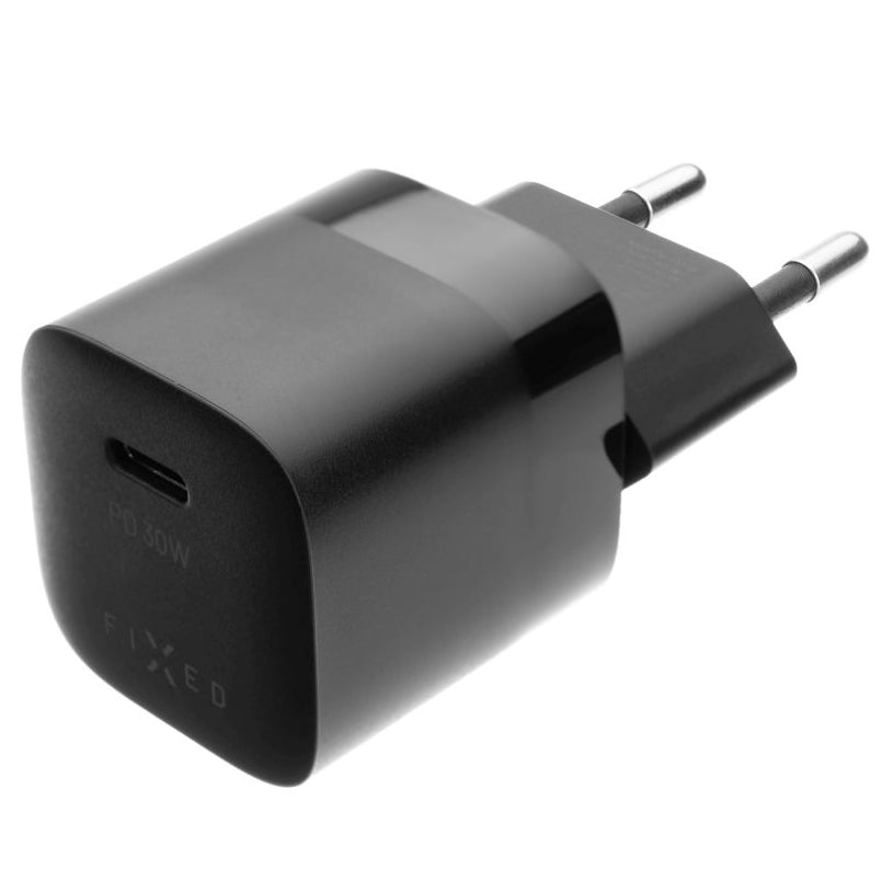 Fixed Mini Network Charger, 30W, 3A, 1 x USB-C, Black