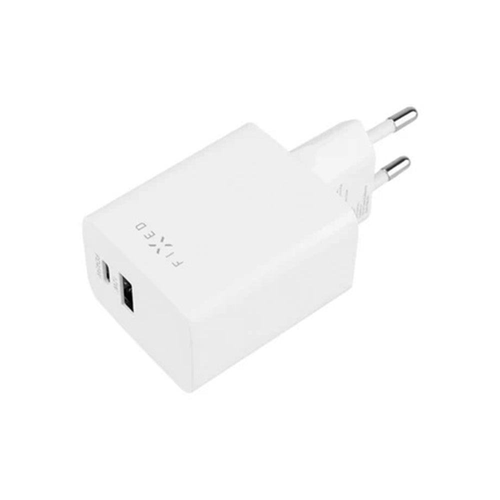 Fixed Mini Network Charger, 45W, 3A, 1 x USB-A - 1 x USB-C, White