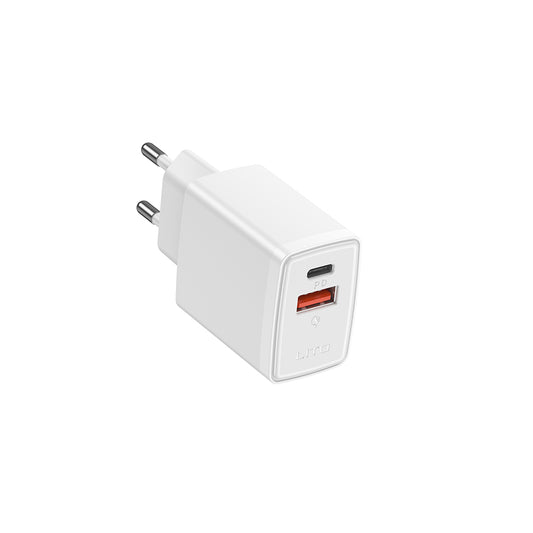 Φορτιστής Δικτύου Lito LC09, 20W, 3A, 1 x USB-A - 1 x USB-C, Λευκό