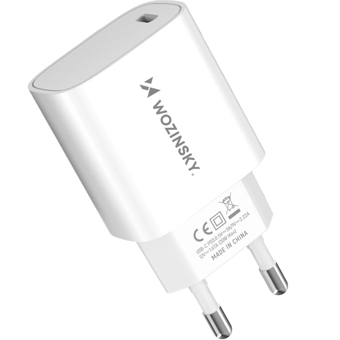 WZK WGWCCW Network Charger, 20W, 3A, 1 x USB-C, White