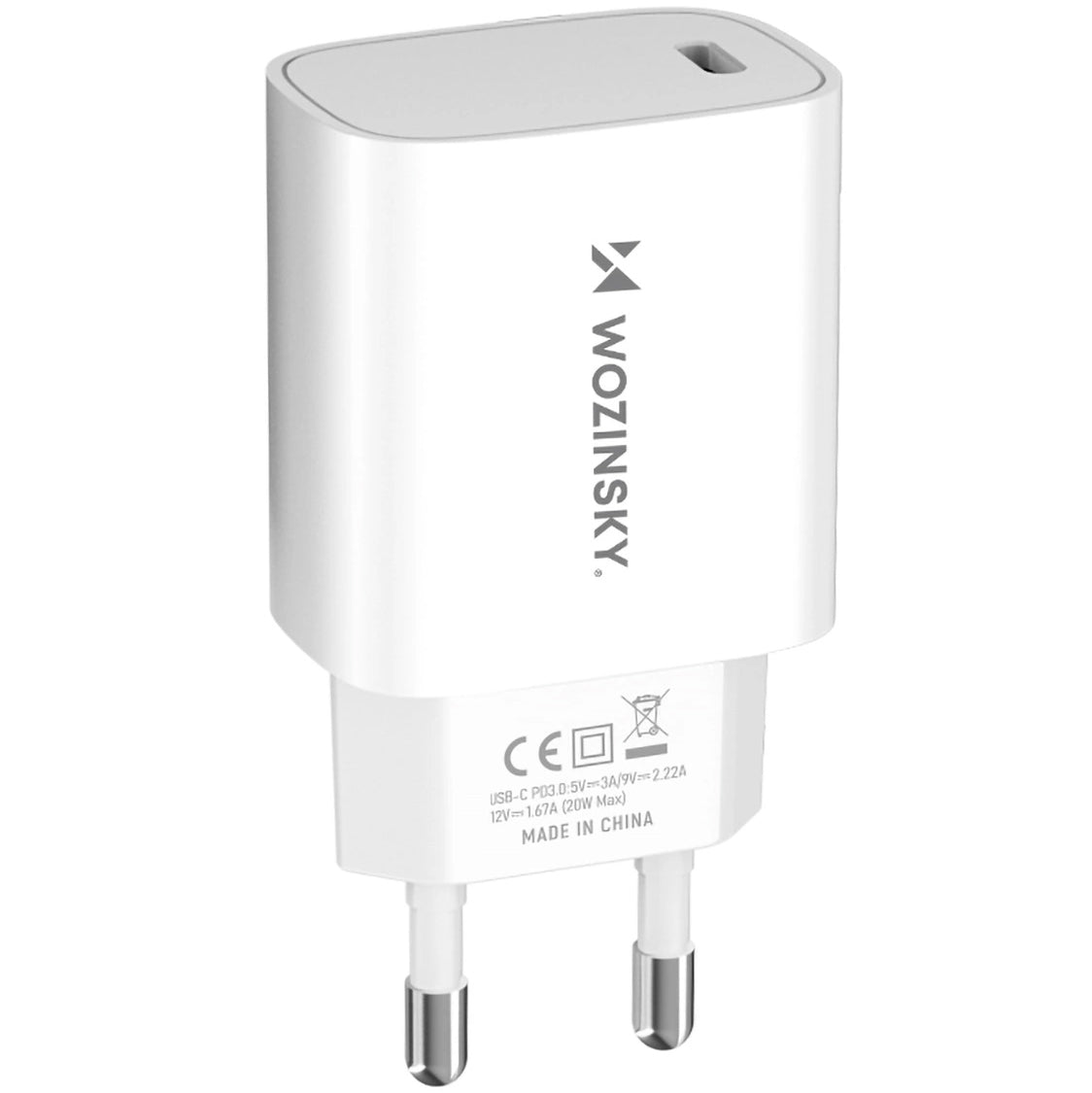 WZK WGWCCW Network Charger, 20W, 3A, 1 x USB-C, White