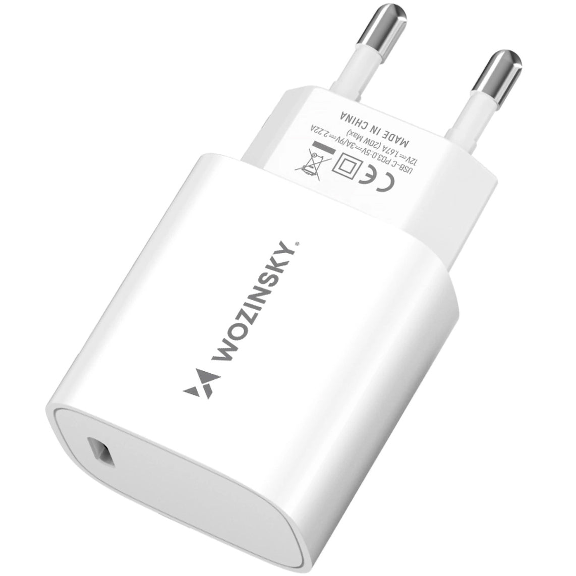 WZK WGWCCW Network Charger, 20W, 3A, 1 x USB-C, White