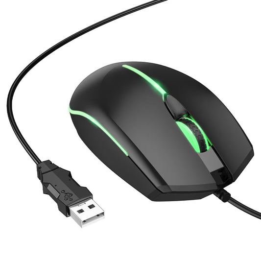 Ποντίκι Gaming Ενσύρματο USB HOCO GM37, RGB, 2400DPI, Μαύρο
