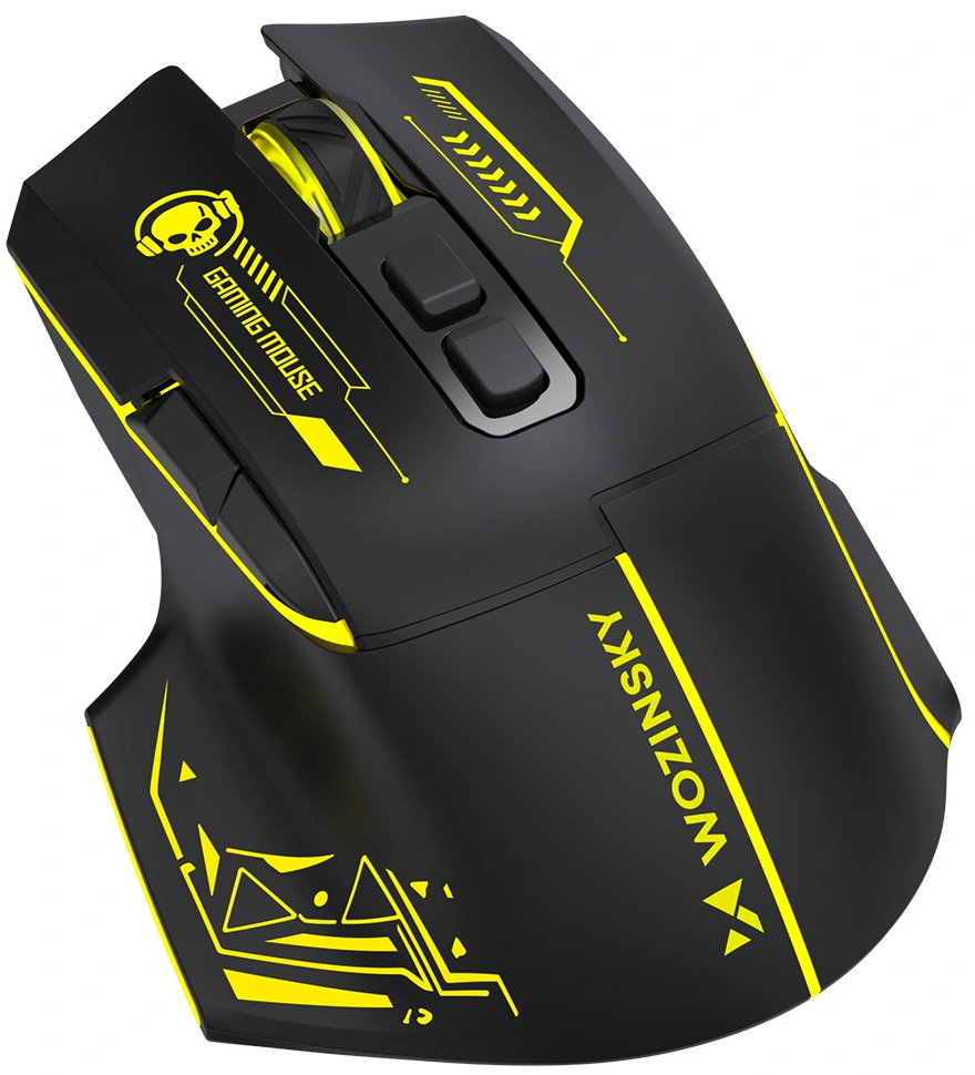 Ασύρματο Gaming Ποντίκι WZK WMGB-1181, 3200DPI, Μαύρο Κίτρινο