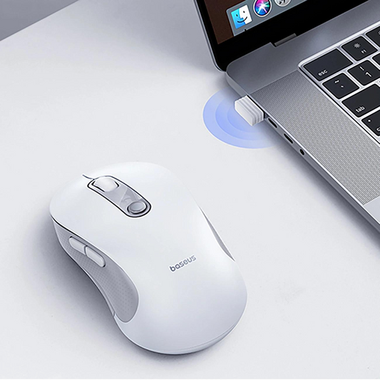 Ασύρματο Ποντίκι Baseus F02, 1600DPI, Wi-Fi, Λευκό B0203302