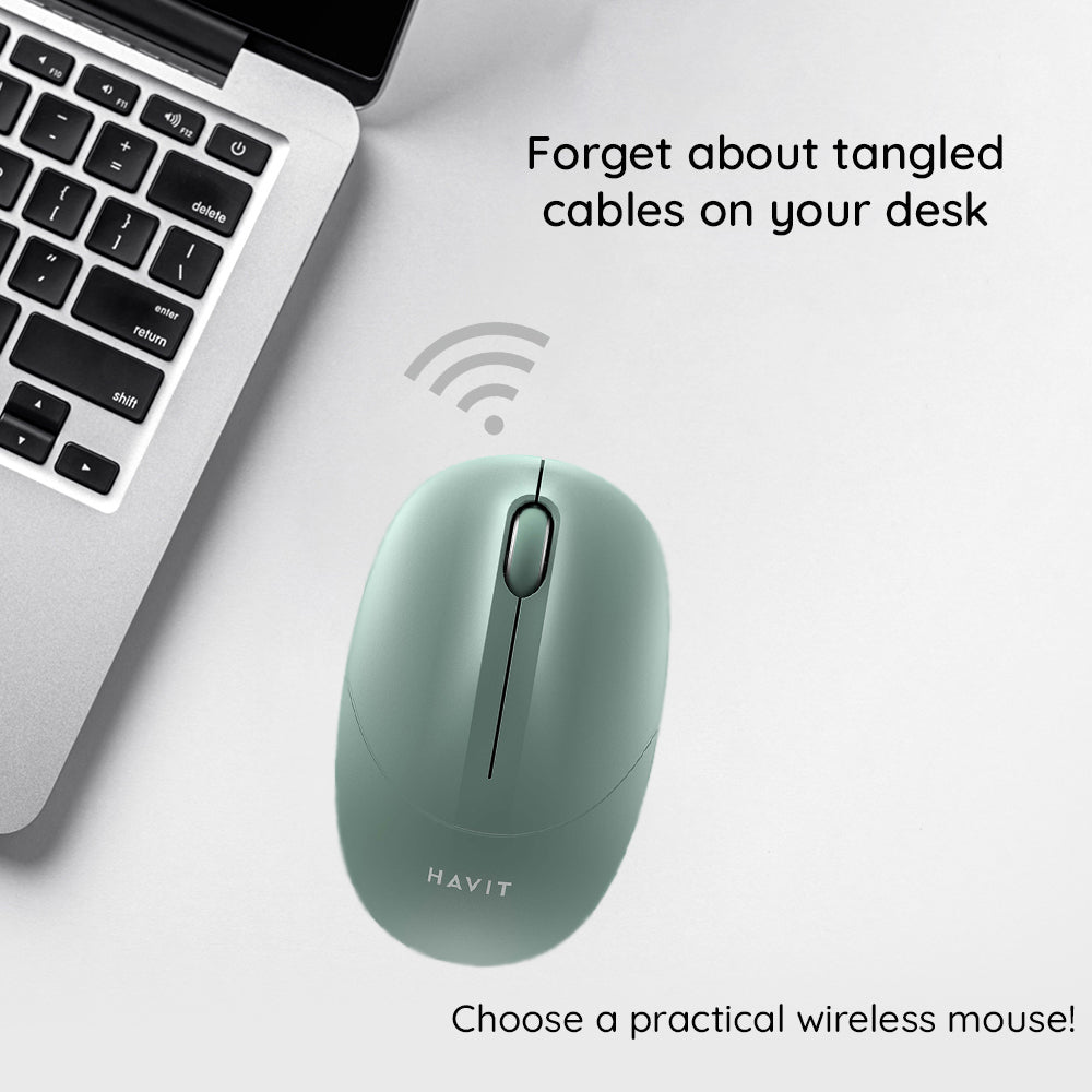 Mouse Wireless HAVIT MS54GT, 1600DPI, Πράσινο