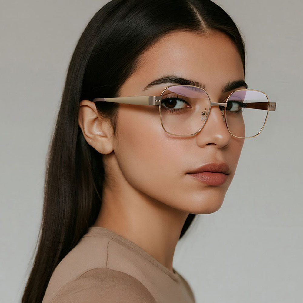 Techsuit 3172 Women's Computer Glasses, Anti-Blue Light, Gold