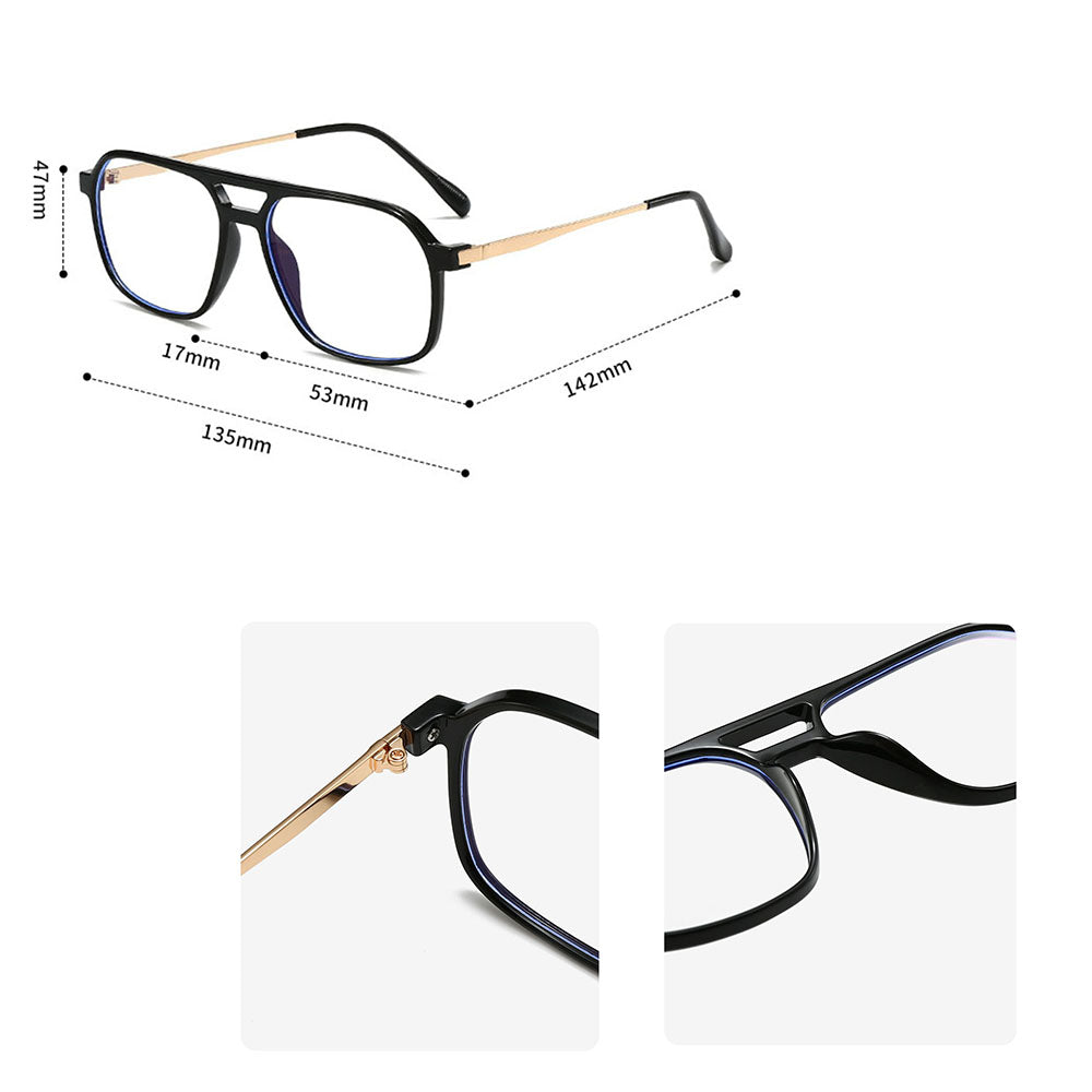 Unisex Techsuit 83092 Computer Glasses, Anti-Blue Light, Transparent Silver