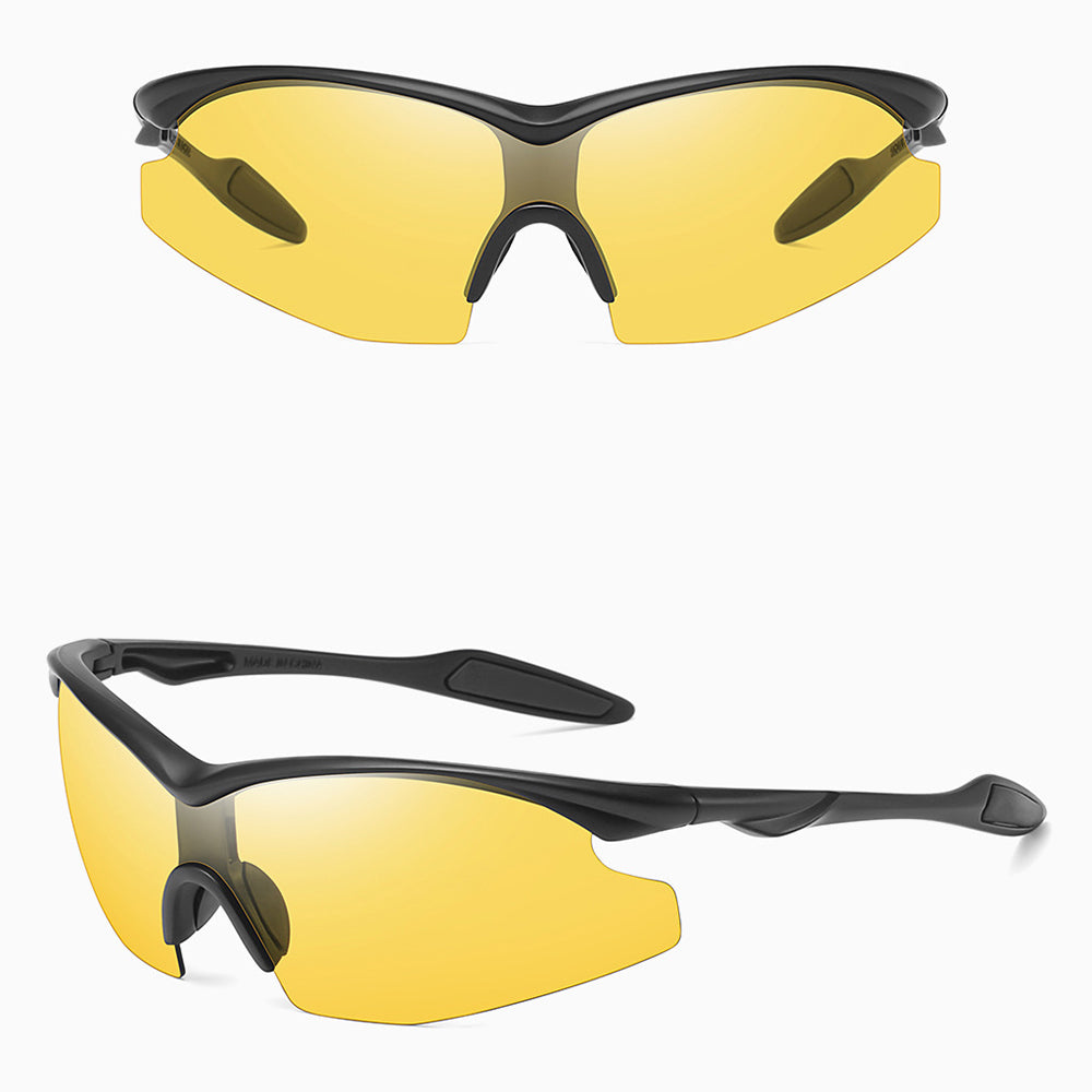 Unisex Techsuit 1806 Cycling Glasses, UV Protection, Black Yellow
