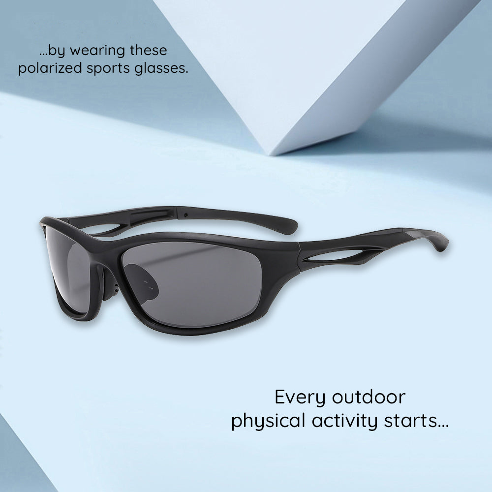 Unisex Cycling Glasses Techsuit 9309, Polarized, Silver Gray
