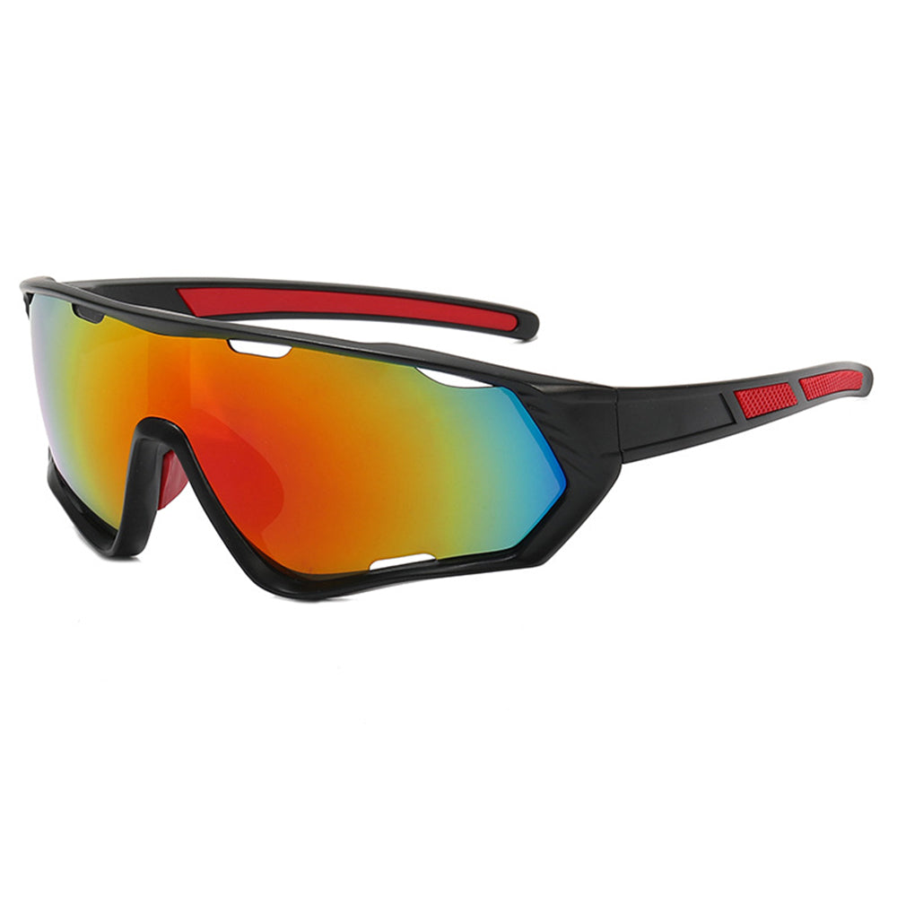 Unisex Techsuit 9330 Cycling Glasses, Black Red Orange